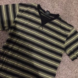 green/yellow striped tee
